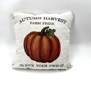 Okeo-Tex Fall Harvest Decorative Pillow Pumpkin Autumn Square Throw Pillow